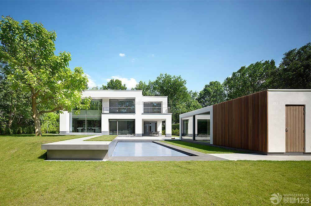 現代別墅花園裝修設計效果圖賞析